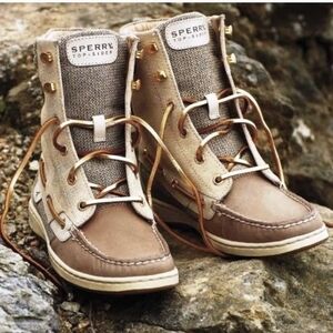 Sperry Top-Sider Hikerfish Boots - Linen/Gold Size 10